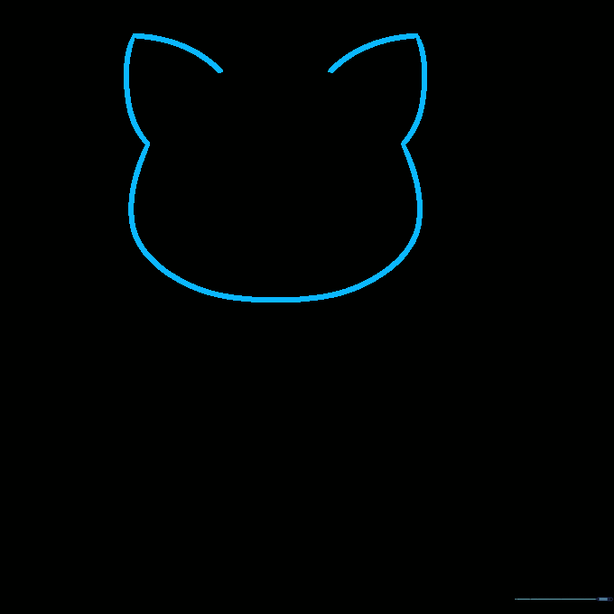 The cat's head outline with two pointed ears on top.