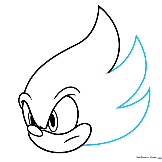 Adding the remaining spikes to complete the head outline.