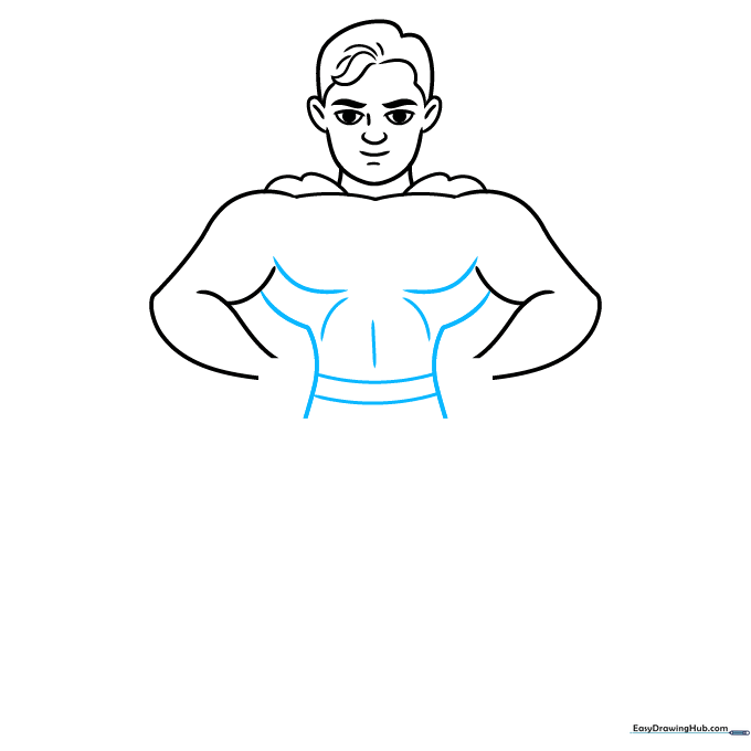 Adding chest and abdominal muscle details to the torso