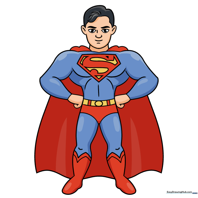 Fully colored Superman character drawing