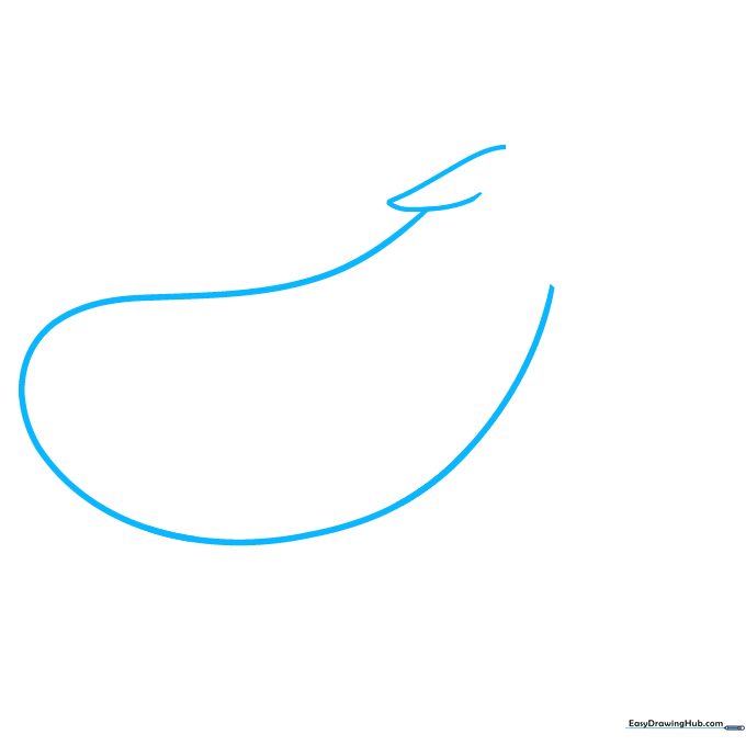 A simple pencil outline of an eggplant shape on a white background.