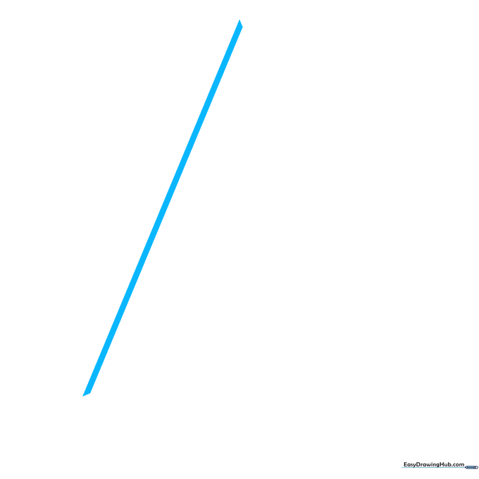 A single straight diagonal line drawn with a ruler on white paper.