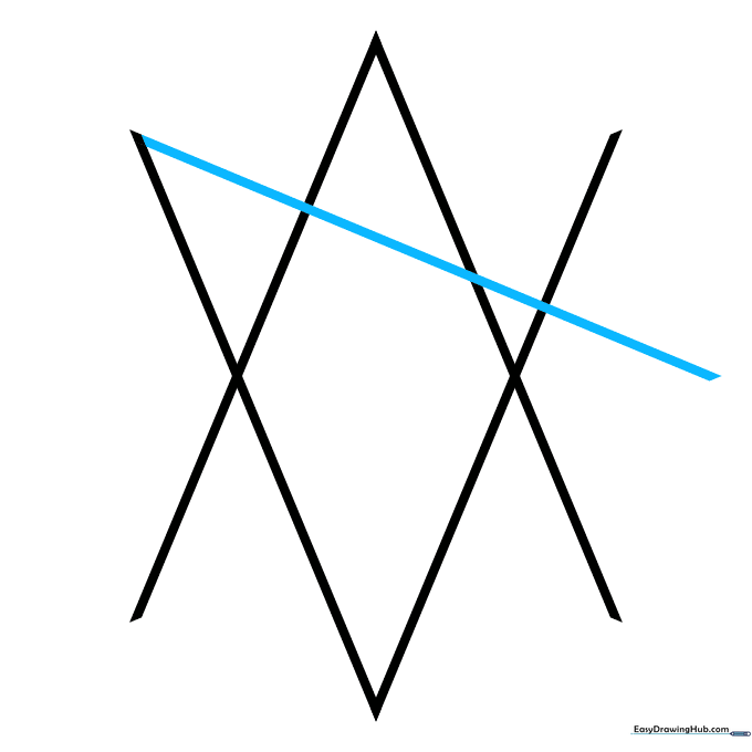Adding a fifth line to the intersecting star pattern.