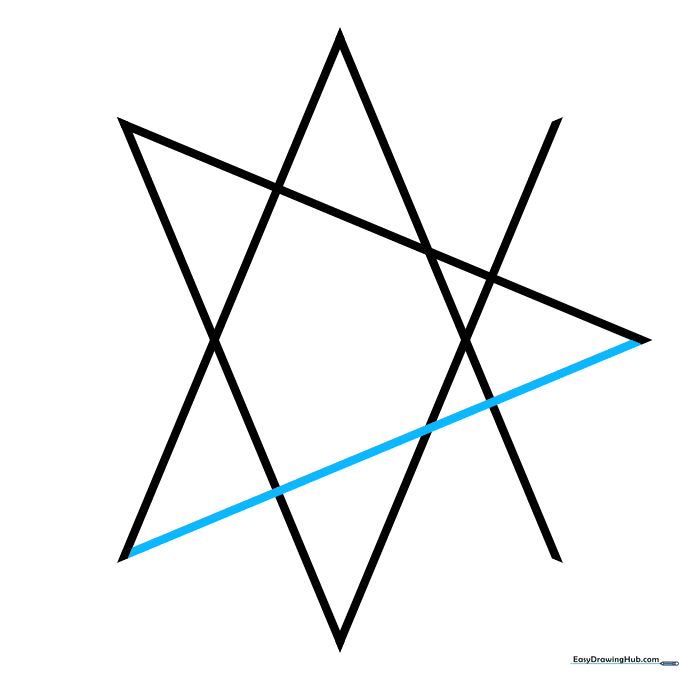 Adding a sixth line to expand the star shape.