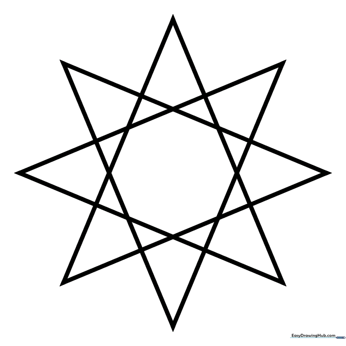 The finished star outline after erasing internal construction lines.