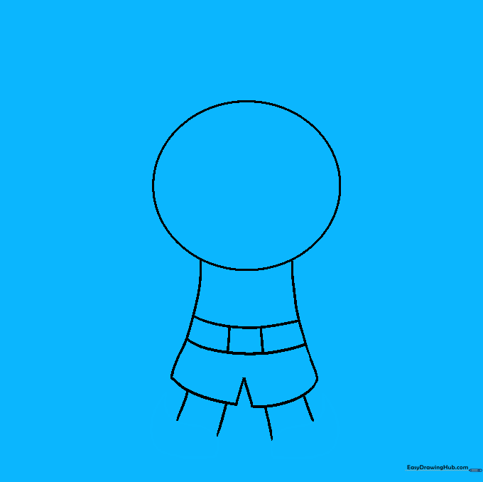 Adding two pointed, curved shoes to the bottom of the elf's legs.