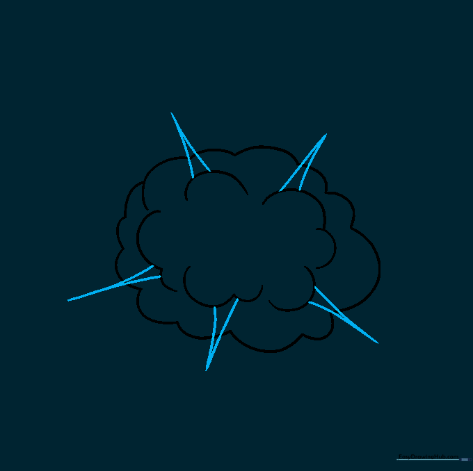Sharp, triangular spikes added to the inner layers of the explosion to suggest outward movement.