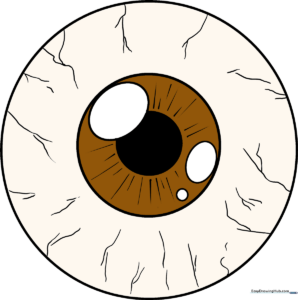 A high-quality, realistic eyeball drawing featured as the main tutorial image.