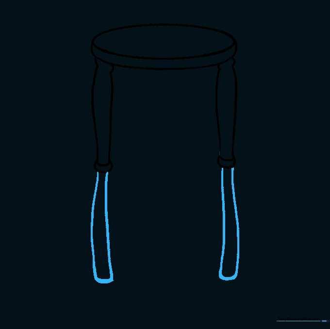 Extending the vertical supports further down to define the height of the hourglass.