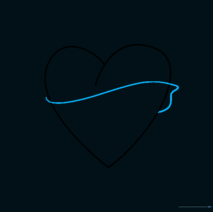 A heart with a curved banner line drawn across the top section.