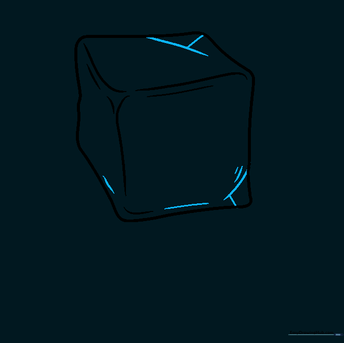 Adding jagged, intersecting lines to the ice cube to simulate cracks.