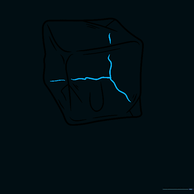 Adding wavy lines to suggest the transparency of the ice cube.
