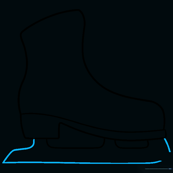 Adding the long, curved metal blade to the bottom of the skate mounts.