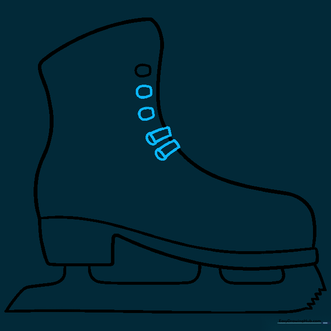 Adding additional lace brackets and eyelet shapes along the front of the boot.