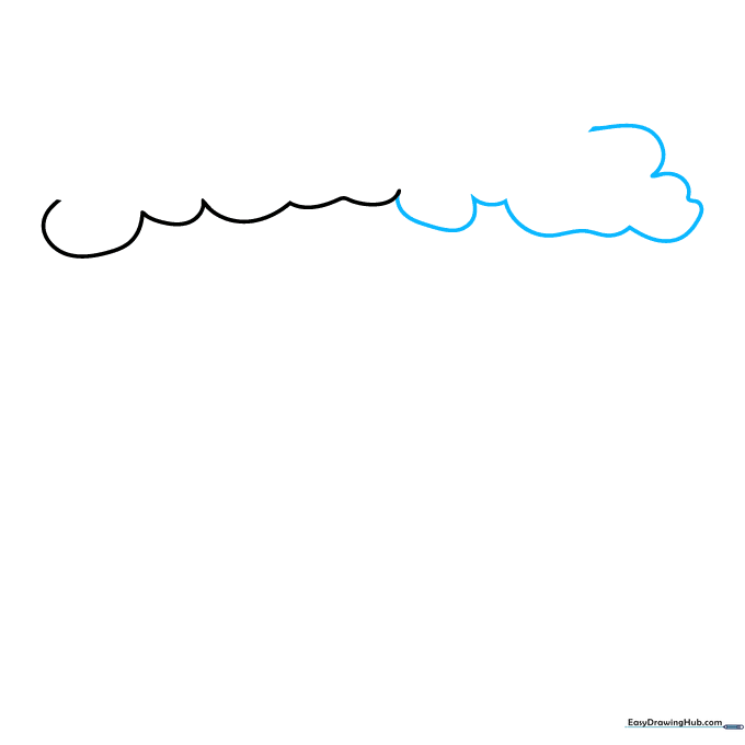 Drawing showing the expansion of the icicle base with varying lengths of curved lines.