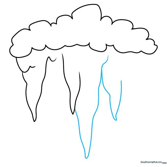 Adding multiple overlapping icicles to create a dense, natural-looking cluster.