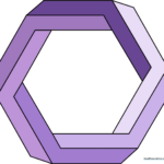 A completed, shaded impossible hexagon drawing showing a 3D optical illusion.