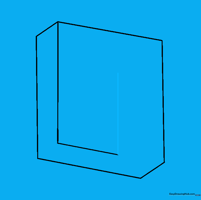 Adding an upward line parallel to the side to build the square's depth.