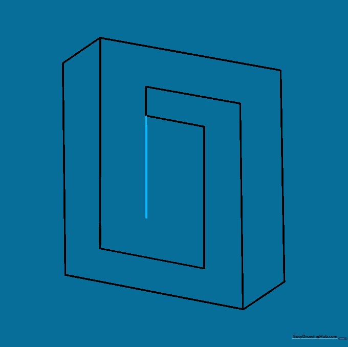 Adding an interior vertical line to define the inner corner of the square.