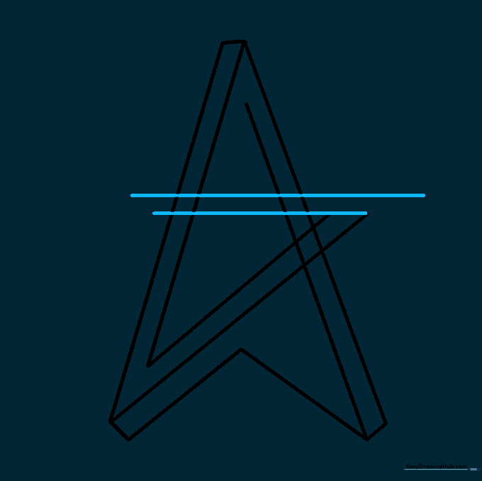 Adding horizontal lines to the center of the star to suggest 3D layering.