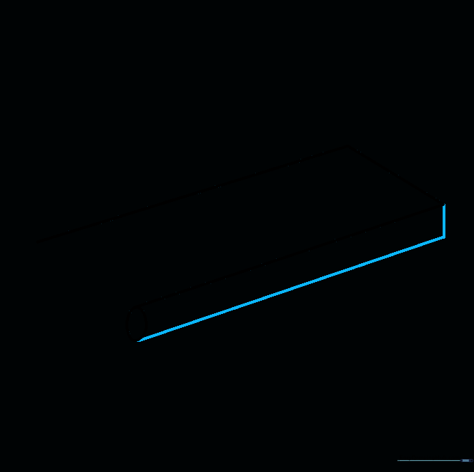 Adding a parallel line and a connector to define the thickness of the first trident prong.