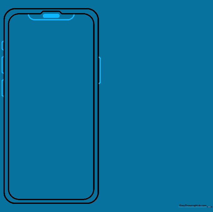 Adding the speaker and side buttons to the phone sketch