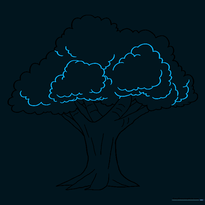 Adding internal detail lines to the canopy to create depth.
