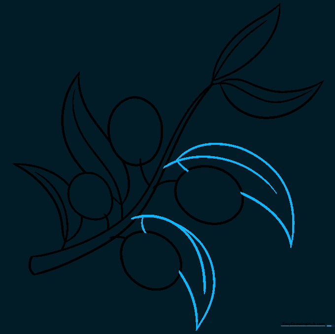 Additional leaves added to the opposite side of the branch for balance.