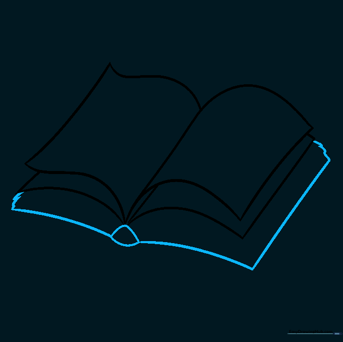 Adding a rounded triangle at the spine and defining the corners of the pages.