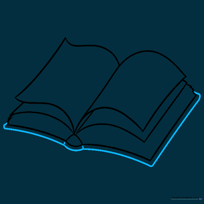 Drawing the outer cover of the book using parallel lines.