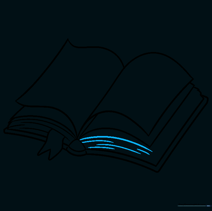 Adding texture lines to the side of the book to represent multiple pages.