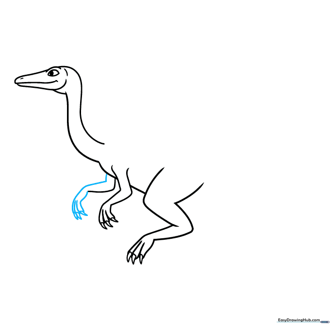 Adding detail to the second arm and hand of the dinosaur.