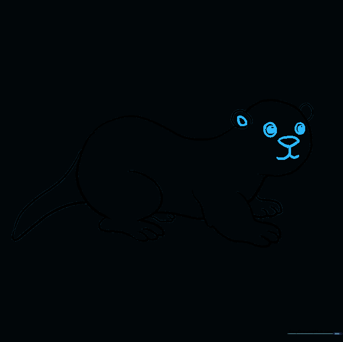 The otter's face is detailed with eyes, a nose, and a mouth.