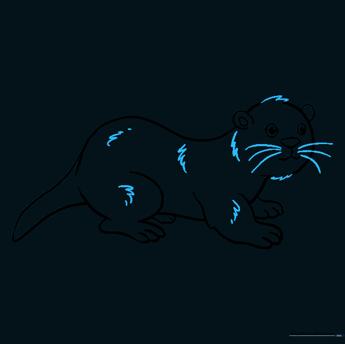The otter drawing now includes whiskers and textured fur details.