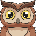 A vibrant, finished drawing of a cute owl face, perfect for beginners.