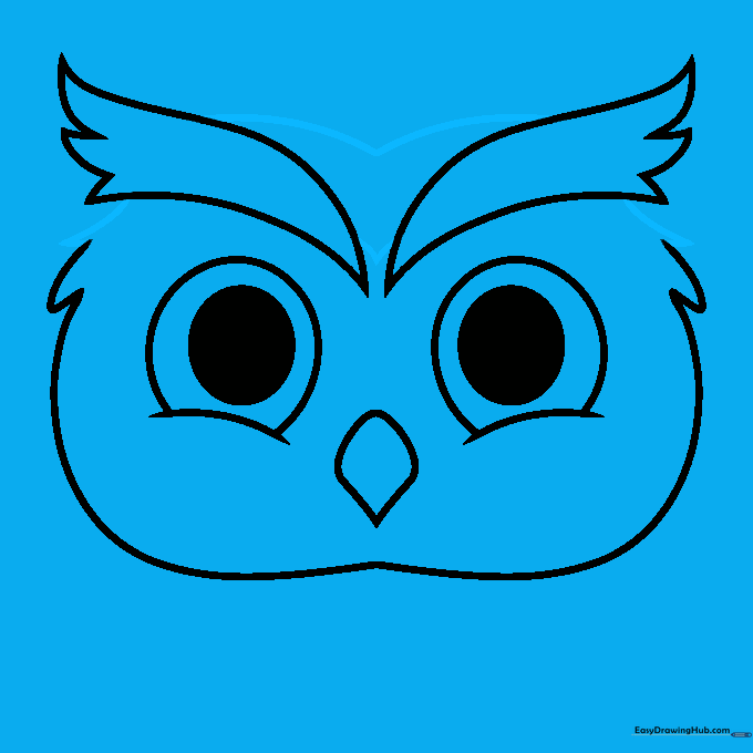 Adding pointed ear tufts to the top of the owl's head.