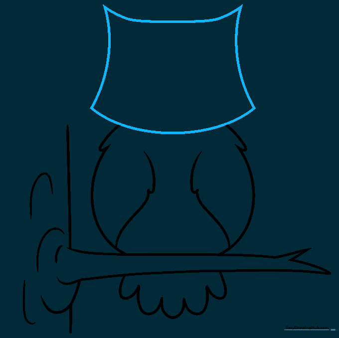 A rounded head shape placed on top of the owl's body.