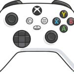 A vibrant, finished drawing of an Xbox controller, perfect for gaming fans.