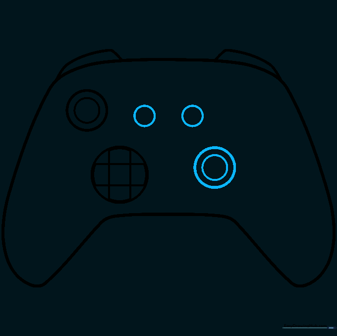 Adding the right analog stick and the small menu buttons in the center of the controller.