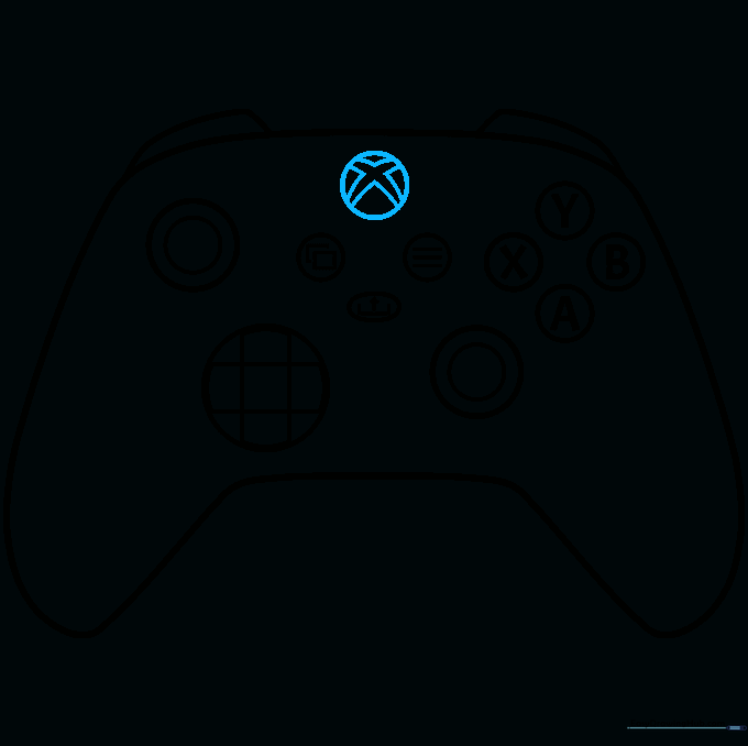 Drawing the Xbox logo at the top of the controller.