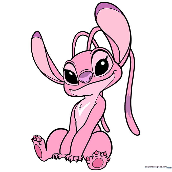 The final colored drawing of Angel from Lilo and Stitch.