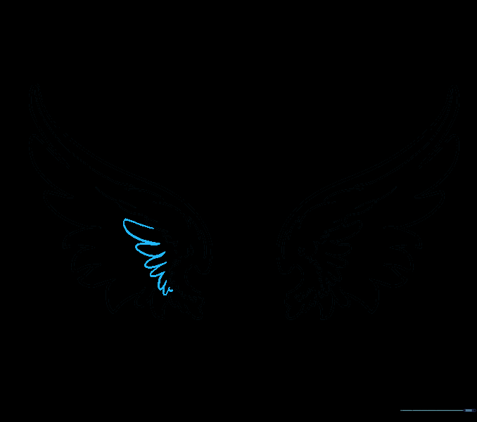 Matching the midsection feather details on the second wing.