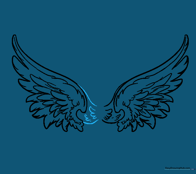 Matching the final texture lines on the second wing.