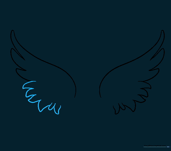 The second wing now matches the feather layers of the first wing.