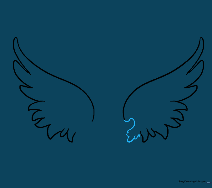 Adding smaller, tighter feathers to the inner base of the wing.