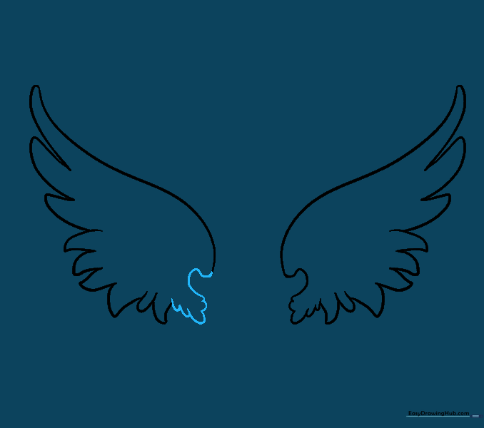 Matching the inner feather details on the second wing.