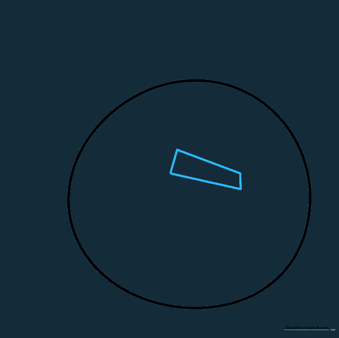 Drawing a slanted rectangle on the upper face area to define the bird's first eyebrow.