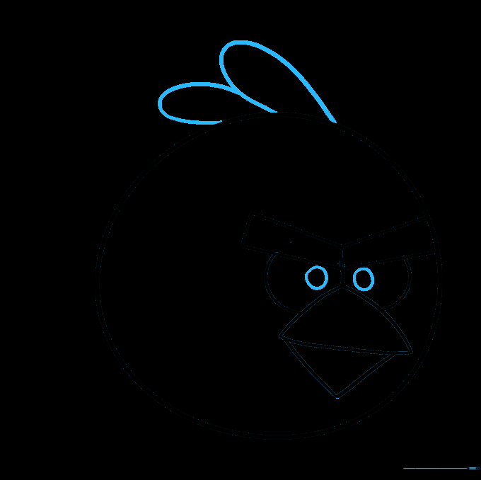 Adding the feathery tuft on top of the head and pupils inside the eyes.