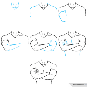 Final colored illustration of an anime character with crossed arms.