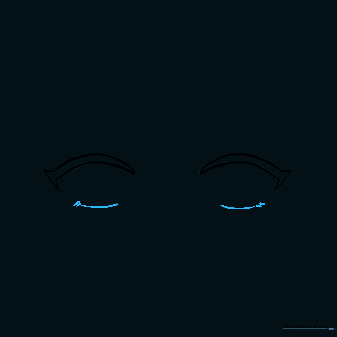 Adding small, delicate lower lash lines to the bottom of the anime eye shapes.